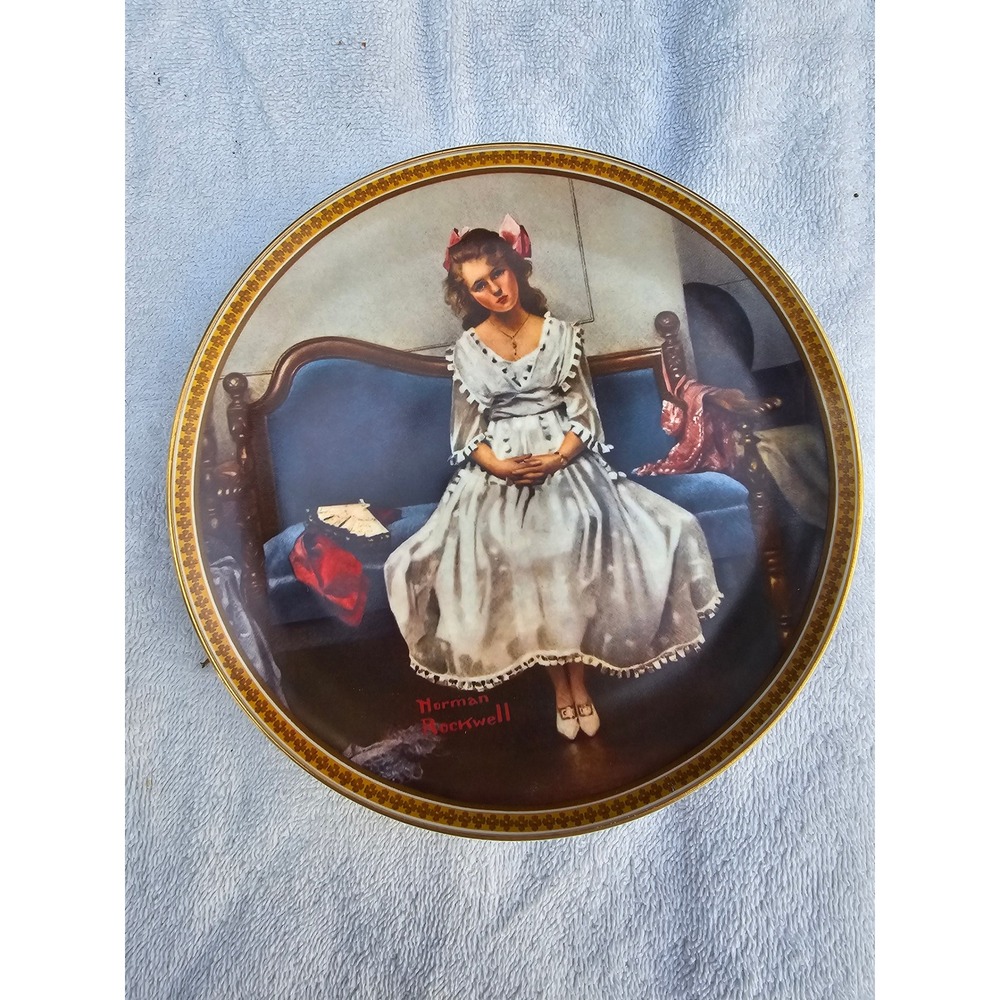 Norman Rockwell Waiting at the Dance Knowles Collectors Plate 1983